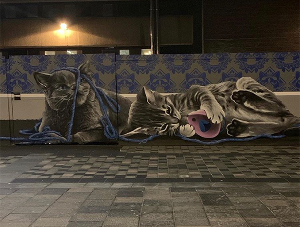 A Glasgow mural of cats