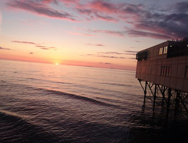 Aberystwyth pier at sunset