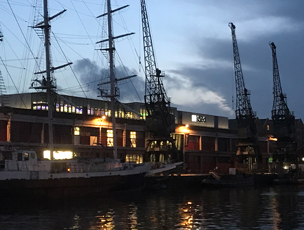 Bristol harbour at night