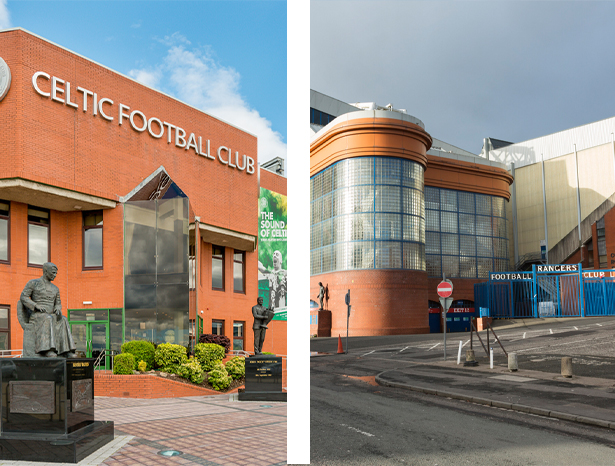 Glasgow Celtic and Rangers grounds