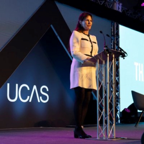 Dr Jo Saxton, UCAS Chief Executive, talking at the UCAS Teachers and Advisers Conference 2025