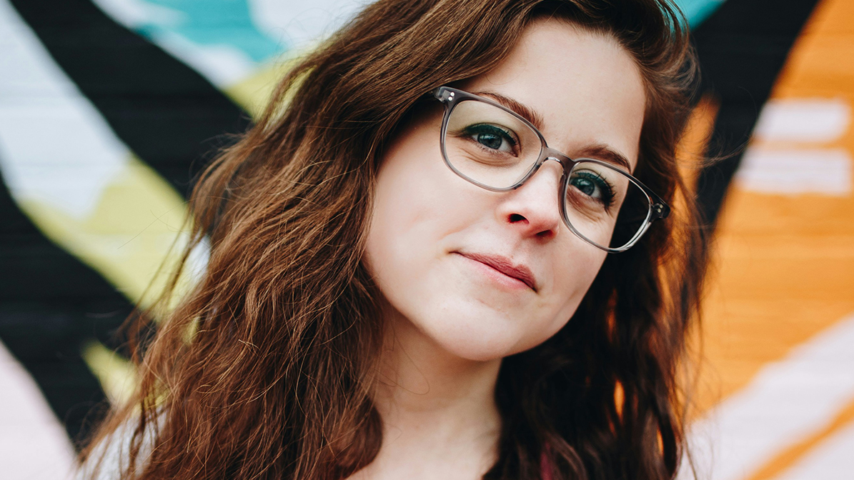 Sudent looking into camera