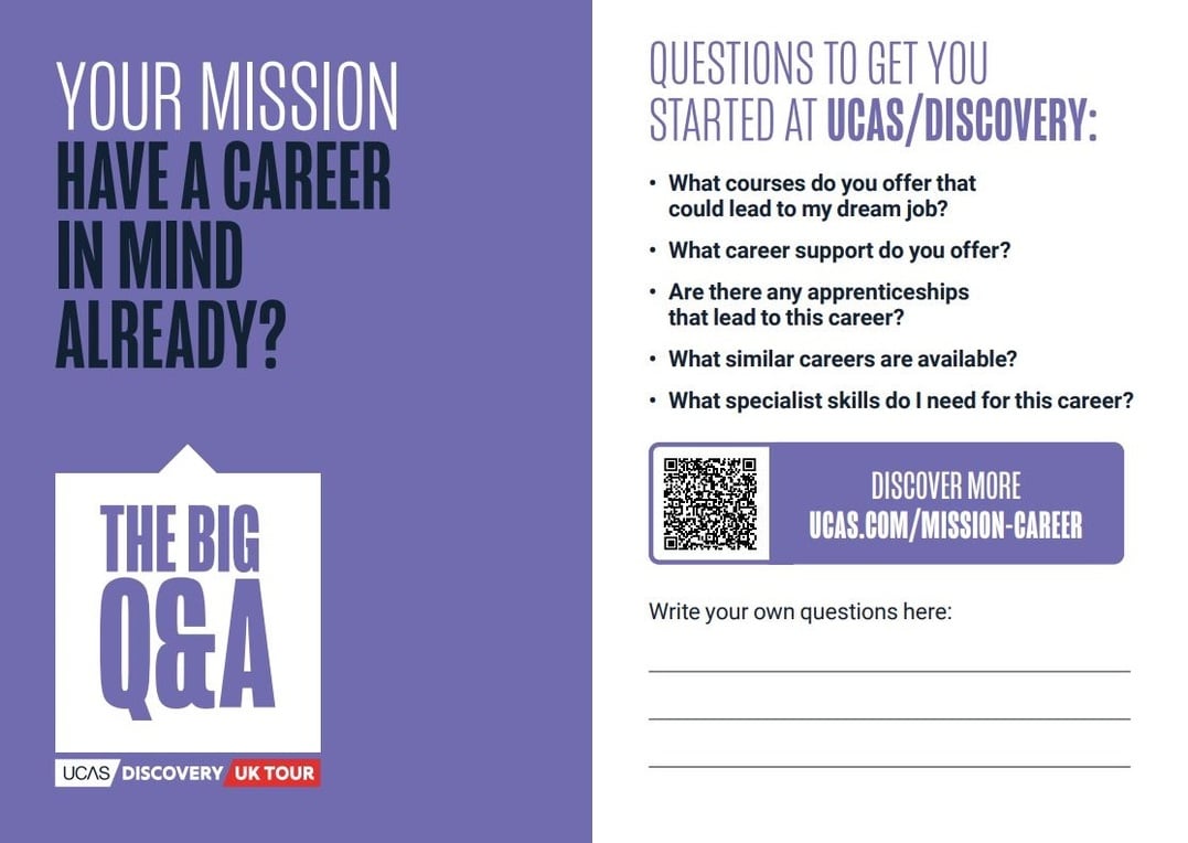 Mission Card 3 for UCAS Discovery events