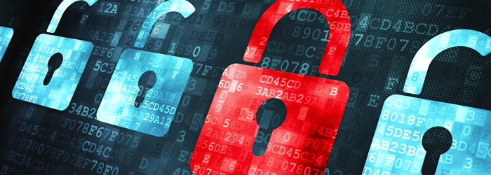 Security padlocks on a screen