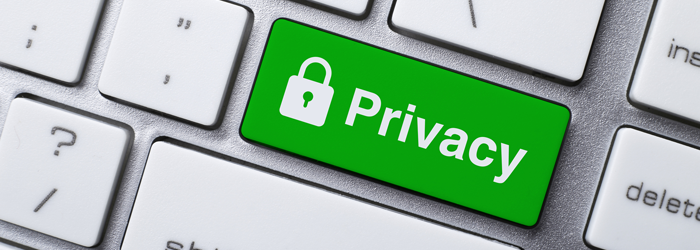 Keyboard with green privacy button