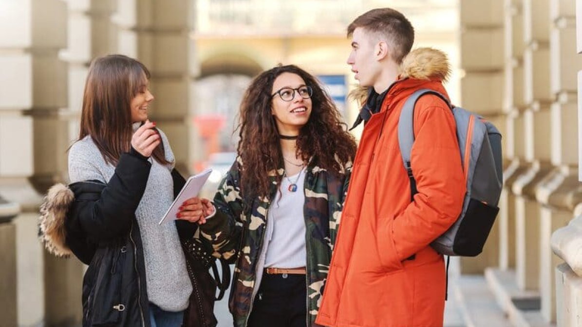 Students chatting