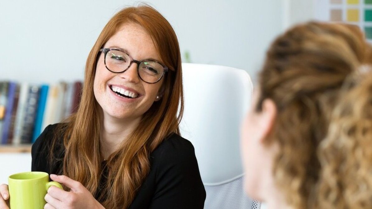 Business apprentice working in an office