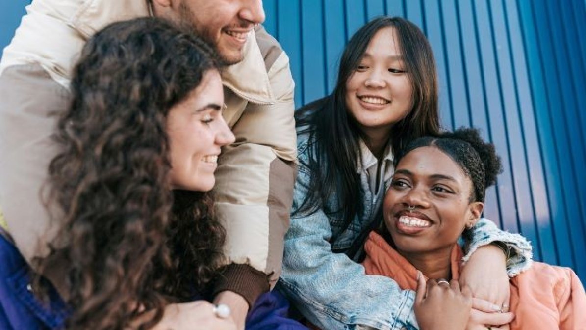 A group of students chatting