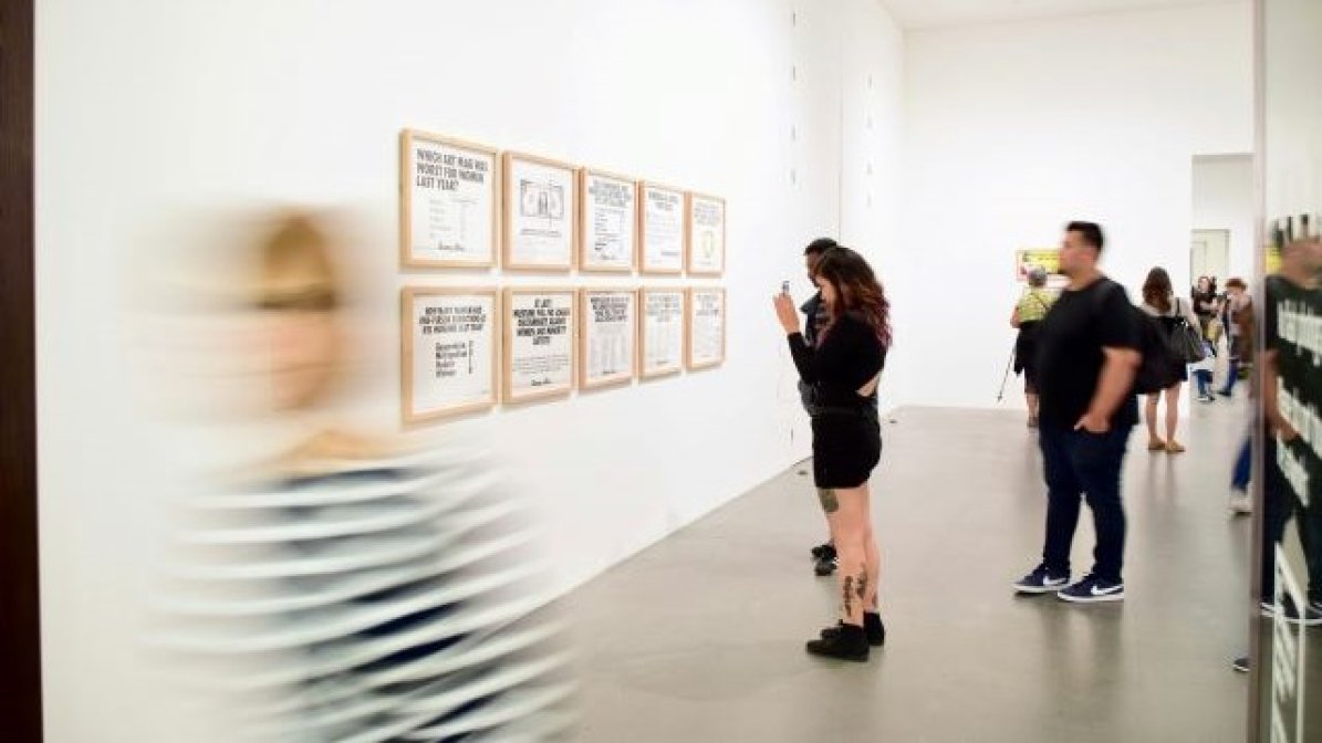 People in an art gallery
