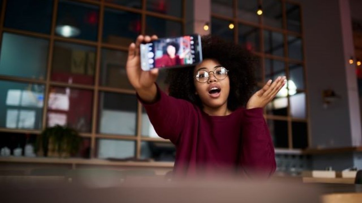 PR and communications student making a vlog