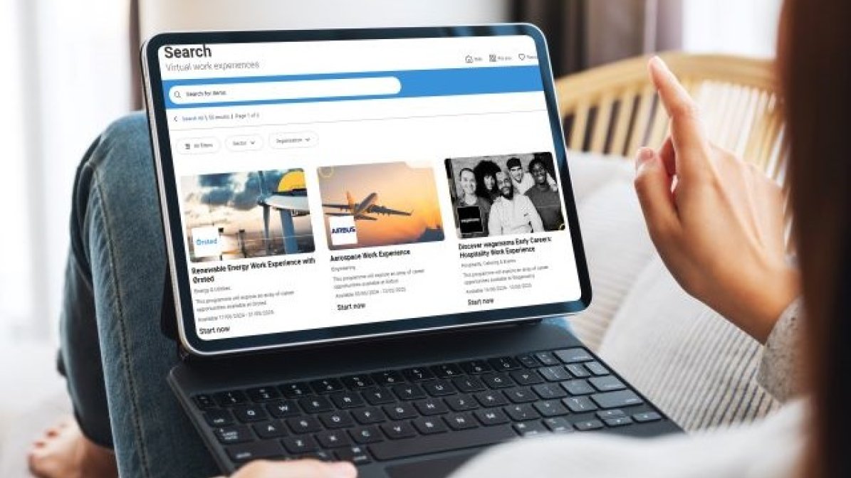 Screenshot of Springpod Virtual Work Experiences search on UCAS website