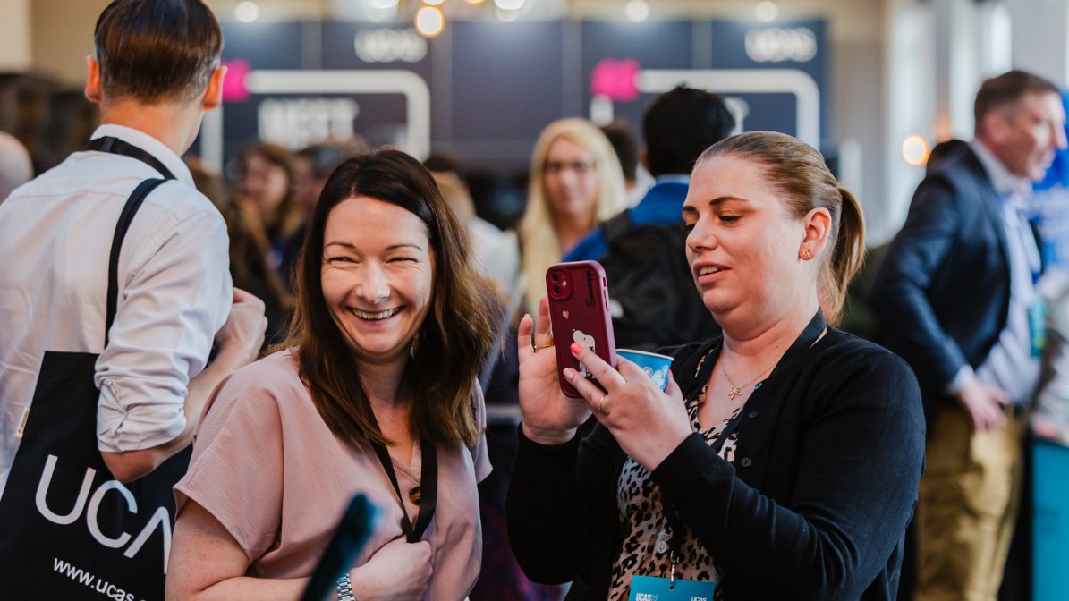 UCAS Conference two attendees UCAS Conference two attendees