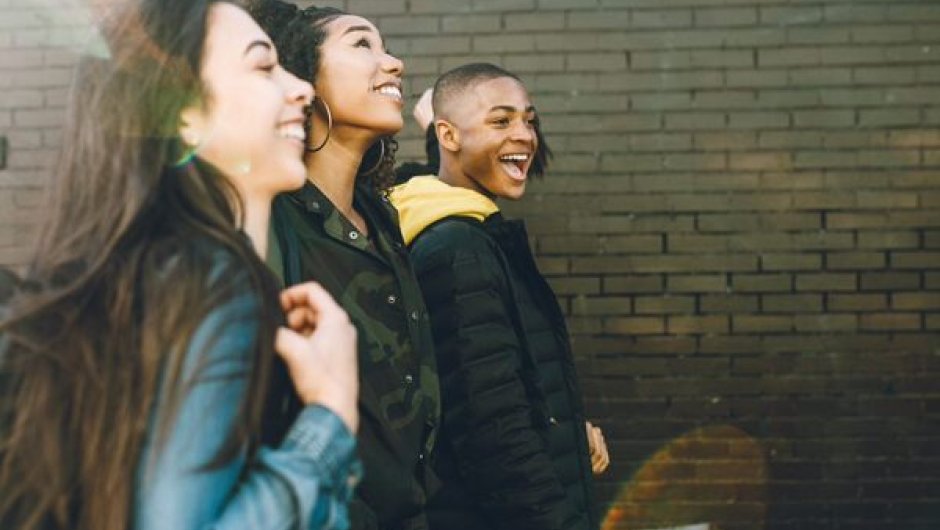 Laughing students