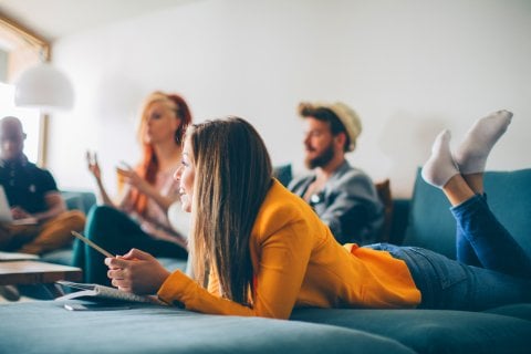 accommodationservice student relaxing at their accommodation