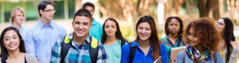 Students waking on campus