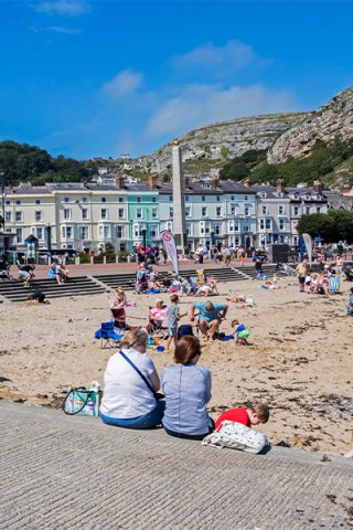 People on beach, Gwynedd