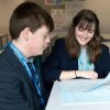 Adviser and student chatting