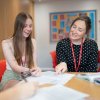 Student and adviser chatting